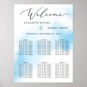Sky Watercolor Wash und elegante Hochzeit Poster