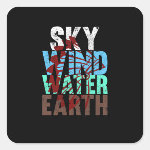 Sky Wind Water Earth - Indische Unterstützung für  Quadratischer Aufkleber