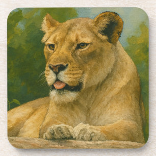Skybound Grace - Lioness on Ledge Getränkeuntersetzer