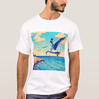 Skybound Seagull: Eine Reise durch Elegance" T-Shirt