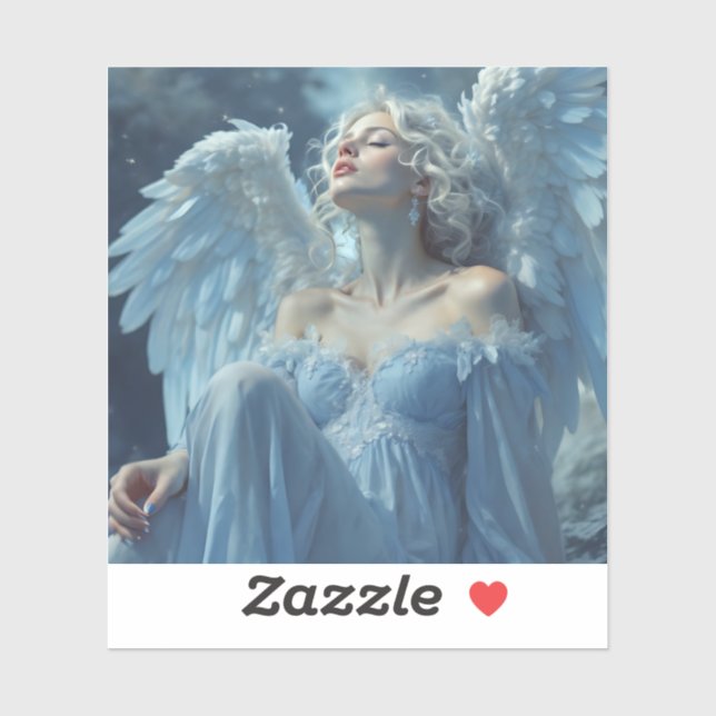 Skybound Silence: Engel des Mitternachtschleiers Aufkleber (Blatt)