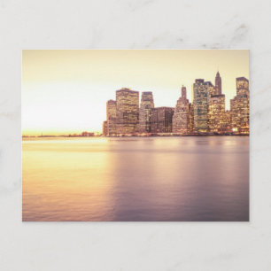 Skycraper Skyline - New York City Sunset Postkarte