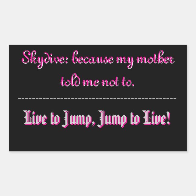 Skydive Aufkleber (Vorderseite)