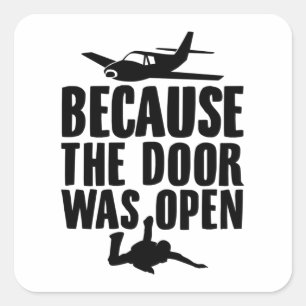 Skydive  Fallschirmspringen Skydiver Geschenke Quadratischer Aufkleber