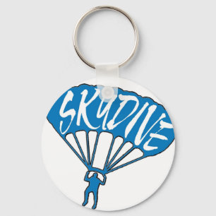 Skydive fanatic blue Logo Schlüsselanhänger