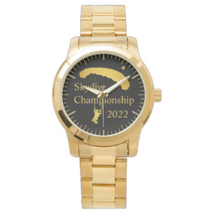Skydive Gold Personalisiert Armbanduhr