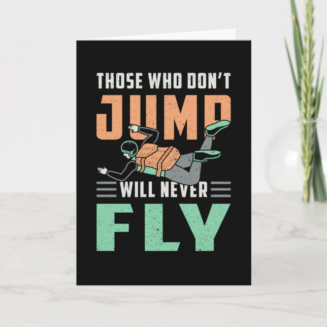 Skydive Skydive Skydiver Jump Retro Funny Gift Karte (Vorderseite)