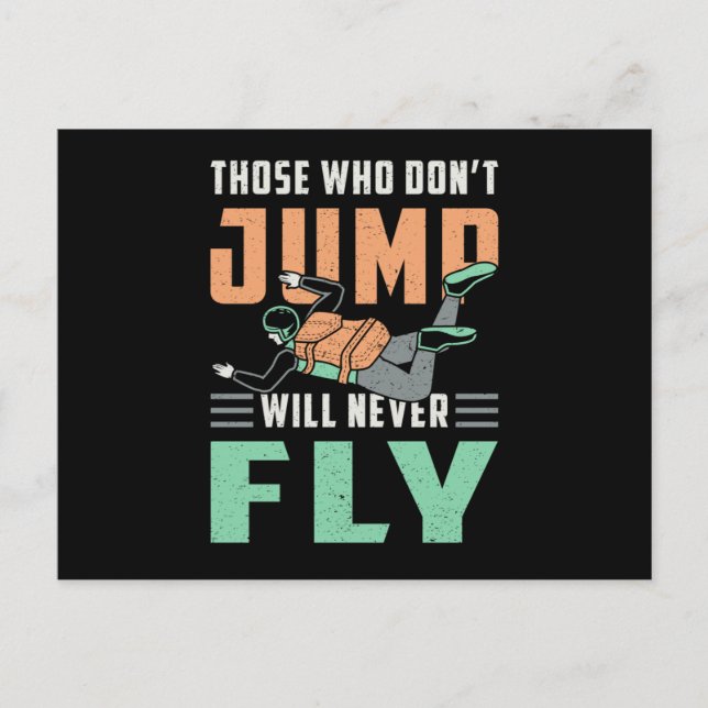 Skydive Skydive Skydiver Jump Retro Funny Gift Postkarte (Vorderseite)