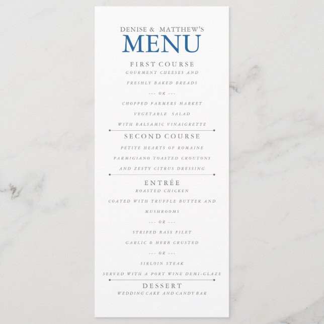 Skydiver Blue Menükarte (Vorderseite)