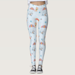 Skydiver Cat Nahtloses Muster Leggings