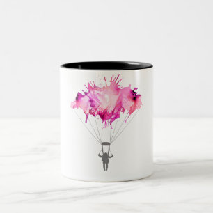 Skydiver-Fallschirm Skydiving mit Fallschirm Zweifarbige Tasse