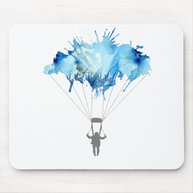 Skydiver, Fallschirm. Skydiving Sport. Mousepad (Vorne)