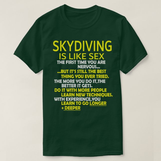 Skydiver Fallschirmspringen T-Shirt (Design vorne)