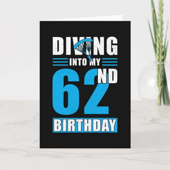 Skydiver Gift 62nd Birthday Karte (Vorderseite)
