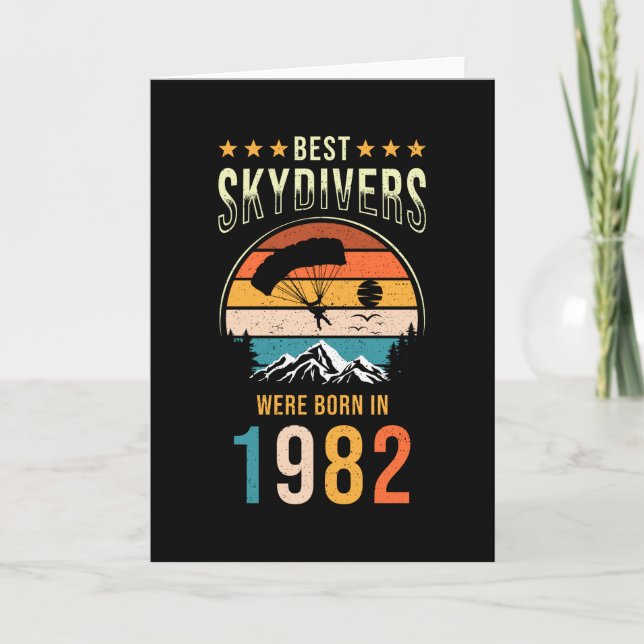 Skydiver Gift geboren 1982 Karte (Vorderseite)