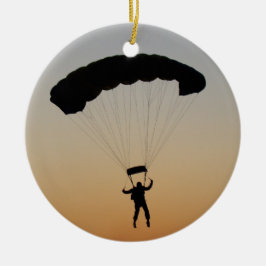 Skydiver Parachute bei Sunset Sky Diver Keramik Ornament