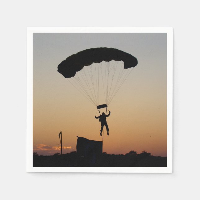 Skydiver Parachute bei Sunset Sky Diver Serviette (Vorderseite)