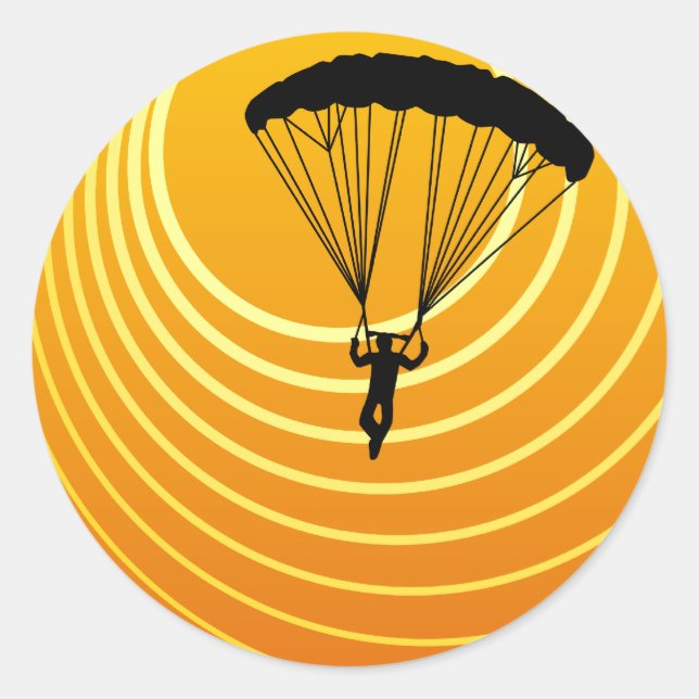 Skydiver Runder Aufkleber (Vorderseite)