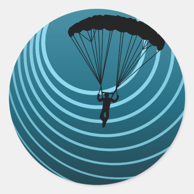 Skydiver Runder Aufkleber (Vorderseite)