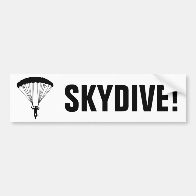 Skydiver-Silhouette Autoaufkleber (Vorne)