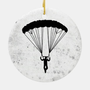 Skydiver Silhouette Keramik Ornament