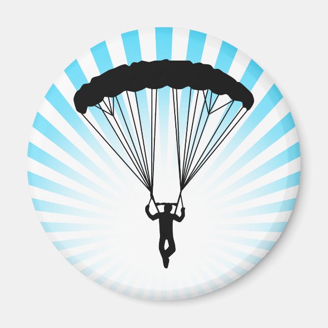 Skydiver Silhouette Magnet (Vorne)