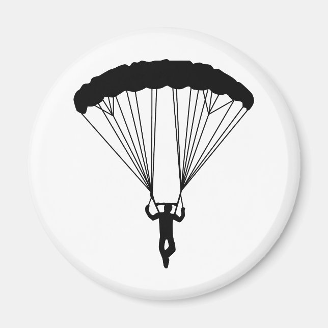 Skydiver Silhouette Magnet (Vorne)