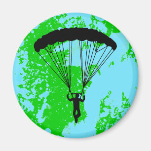 Skydiver Silhouette Magnet