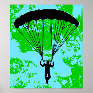 Skydiver-Silhouette Poster