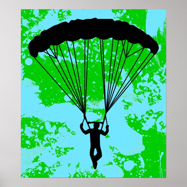Skydiver Silhouette Poster (Vorne)