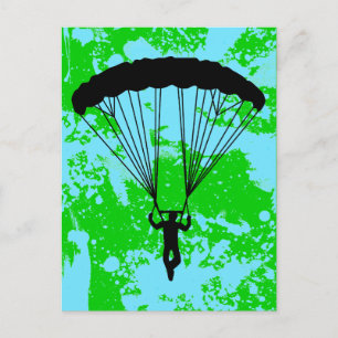 Skydiver Silhouette Postkarte