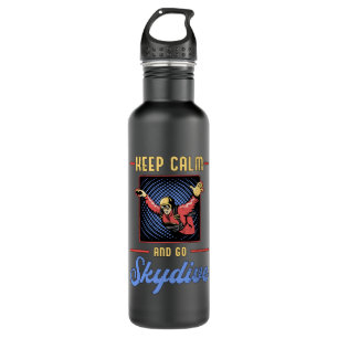 Skydiver Skydiver Retro Behalt Calm Funny Geschenk Edelstahlflasche