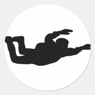 Skydiver-Symbol Runder Aufkleber