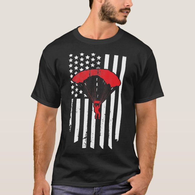 Skydiving American Flag T-Shirt (Vorderseite)