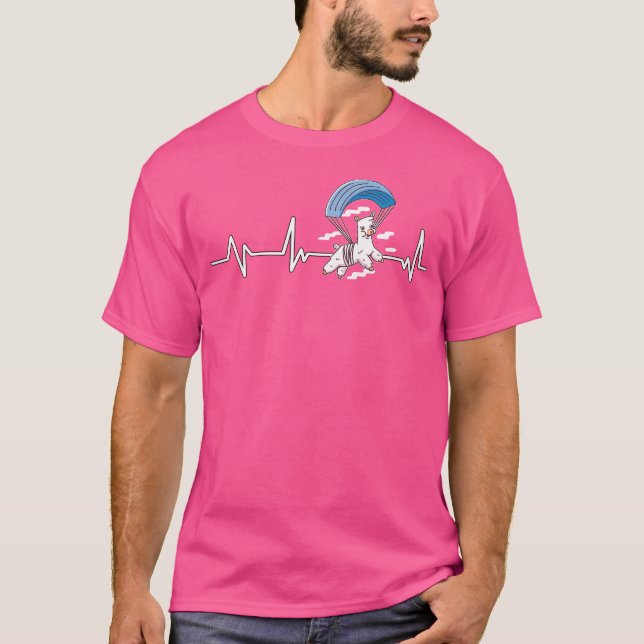 Skydiving and Alpaca Heartbeat Skydiving Skydiving T-Shirt (Vorderseite)