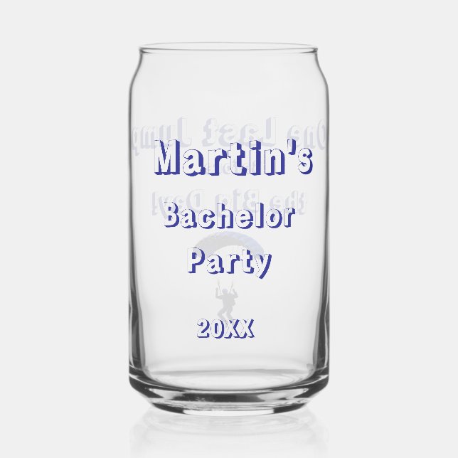 Skydiving Bachelor Party Funny Adventure Theme Dosenglas (Vorderseite)