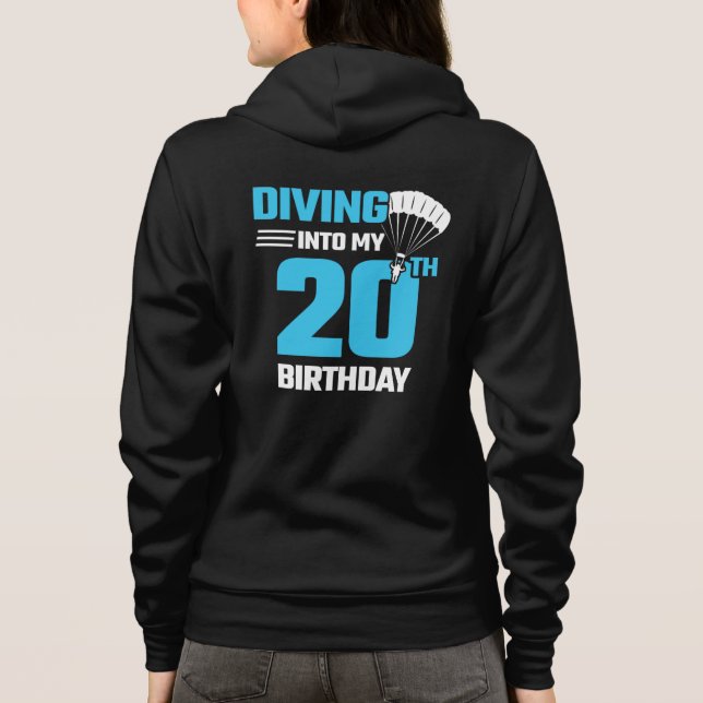 Skydiving Birthday - 20. - Erstes Skydiving Hoodie (Rückseite)