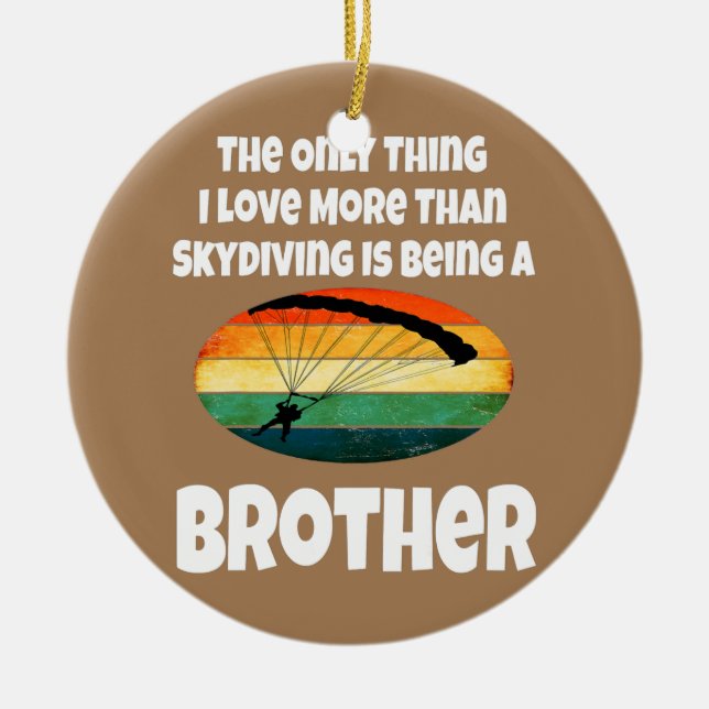 Skydiving Brother Skydiver Sibling Retro Sunset Keramik Ornament (Vorne)