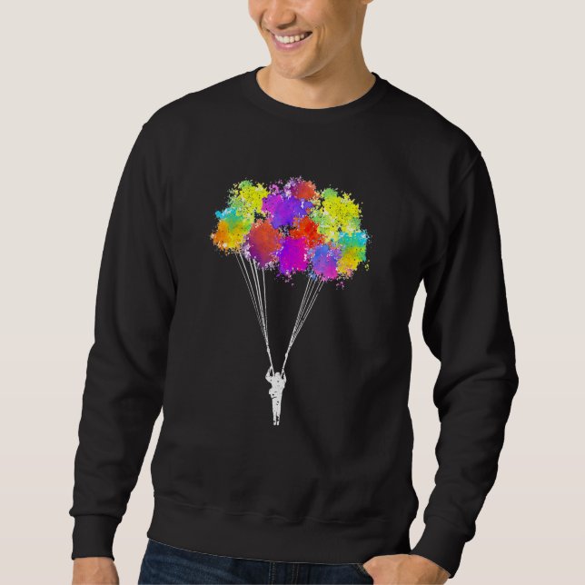 Skydiving Color Splash Jumping Skydiver Parachute  Sweatshirt (Vorderseite)
