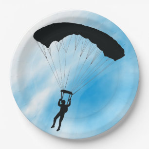 Skydiving Design Paper Party Plate Pappteller