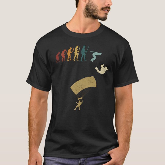 Skydiving Evolution Retro Vintag T-Shirt (Vorderseite)