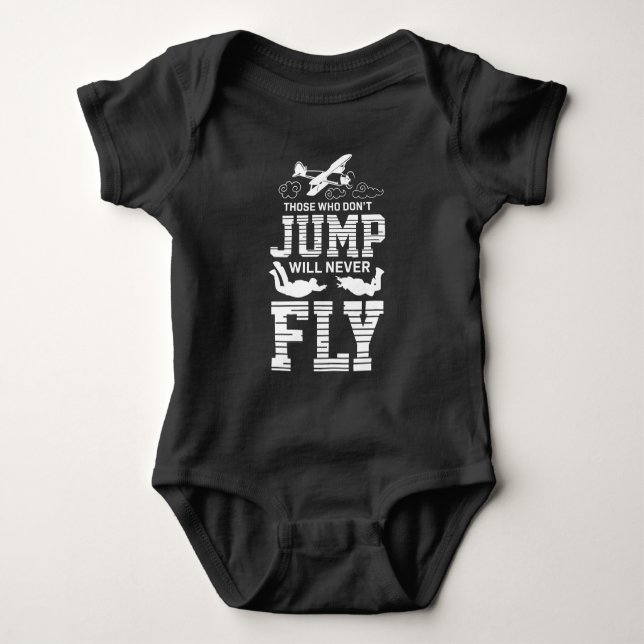 Skydiving Extreme Sport Parachuting Flugzeug Baby Strampler (Vorderseite)
