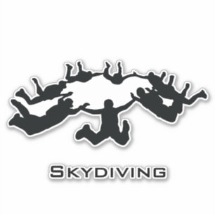 Skydiving Free Fall Design Contour Sticker
