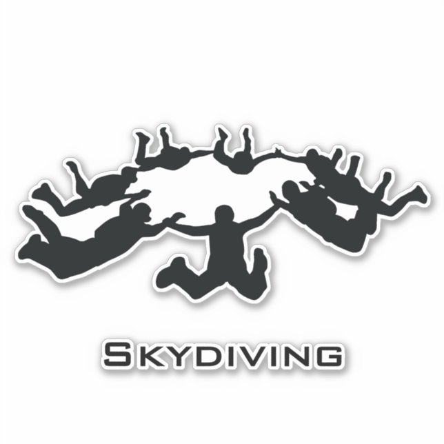 Skydiving Free Fall Design Contour Sticker (Vorderseite)