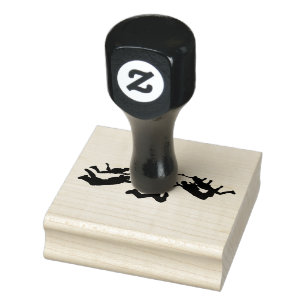 Skydiving Freefall Design Holz Briefmarke Gummistempel