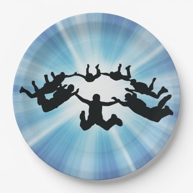 Skydiving Freefall Design Paper Party Plate Pappteller (Vorderseite)