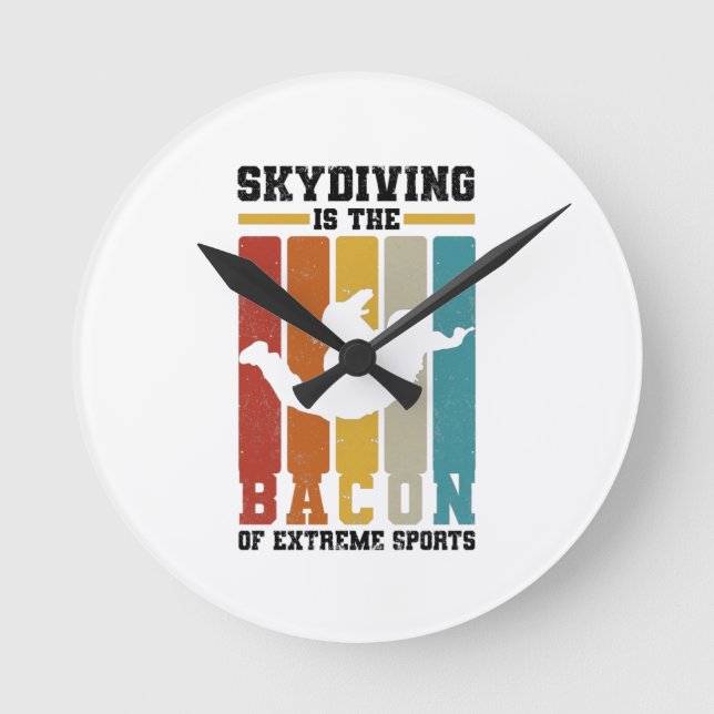 Skydiving-Geschenke | Fallschirmspringer Runde Wanduhr (Vorderseite)