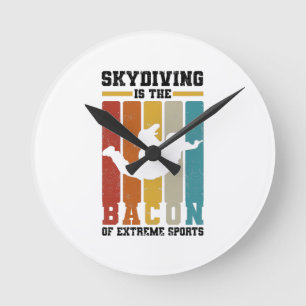 Skydiving Gifts   Skydiver Basejumping Parachute Runde Wanduhr