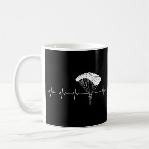 Skydiving Heartbeat Skydiver Parachuting Lover Kaffeetasse