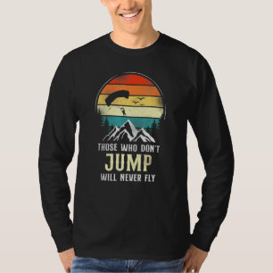Skydiving Jump Fly Parachute Paraglide Retro T-Shirt